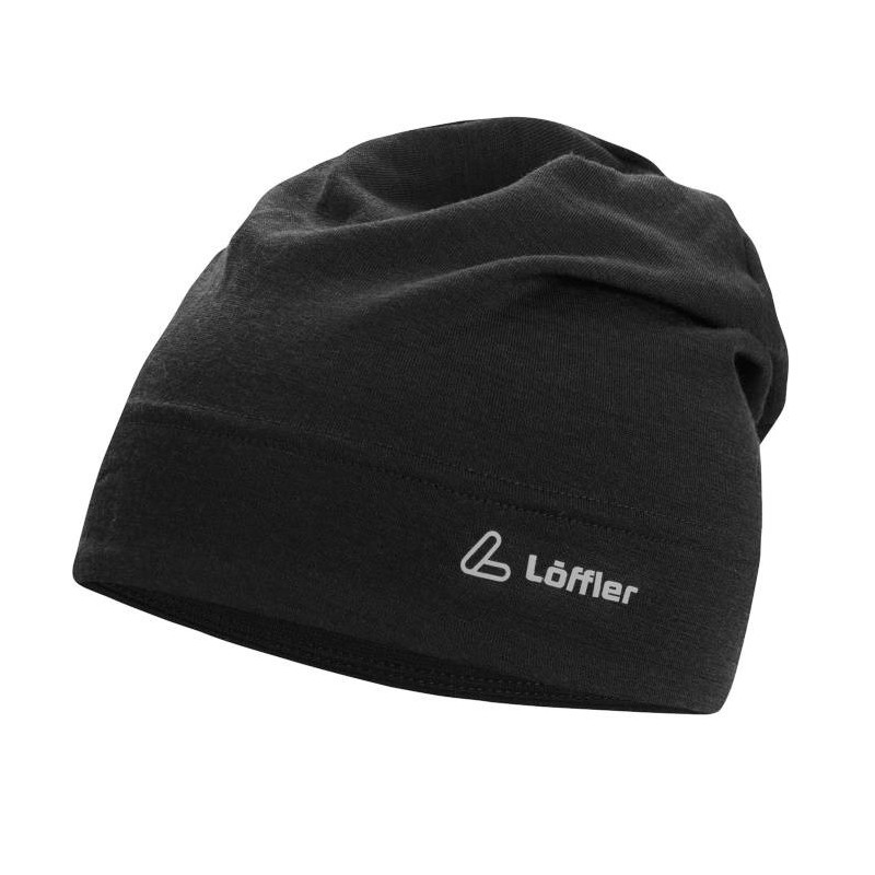 вязаная шерстяная шапочка Löffler Arista Merino чёрная вязаная шерстяная шапочка Löffler Arista Merino чёрная